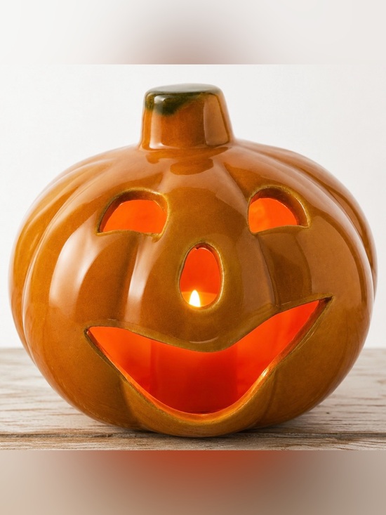 Other - Vintage Ceramic Jack O Lantern Candy Bowl Planter Halloween Pumpkin 6.5” Glazed